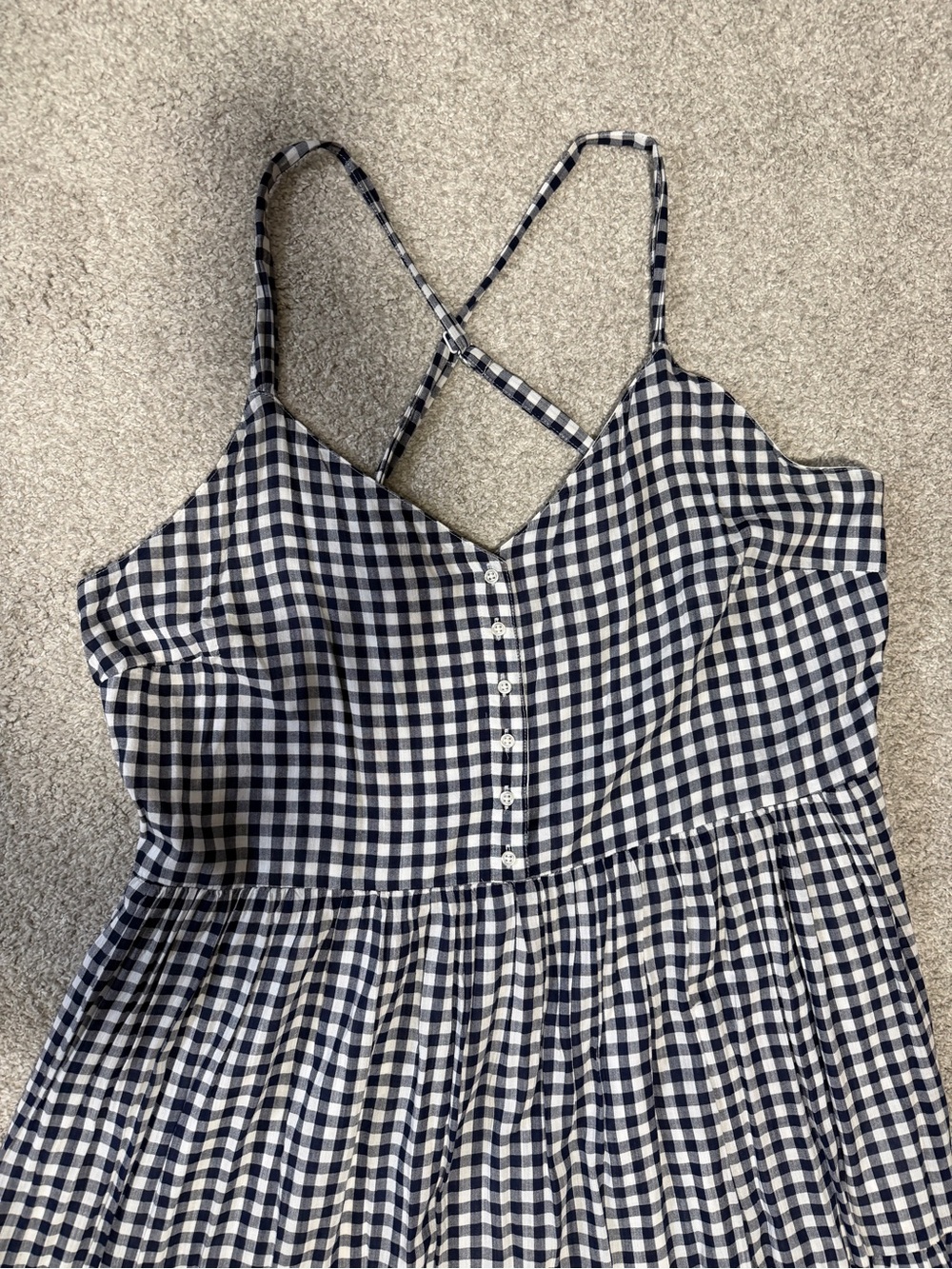 Navy and White Gingham Dress